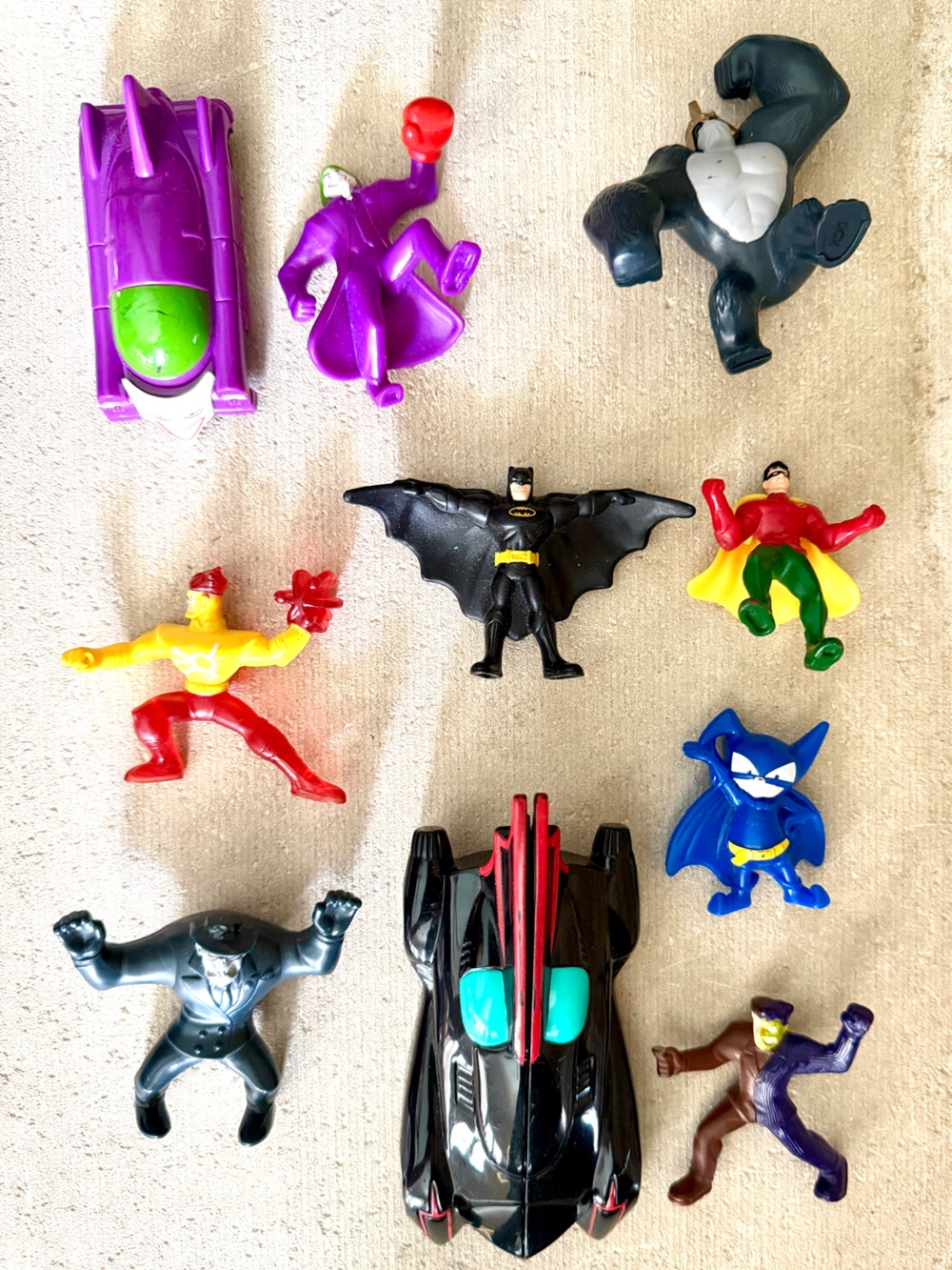 Lot of 10 Batman 2011 Happy Meal toys from McDonalds DC Comics